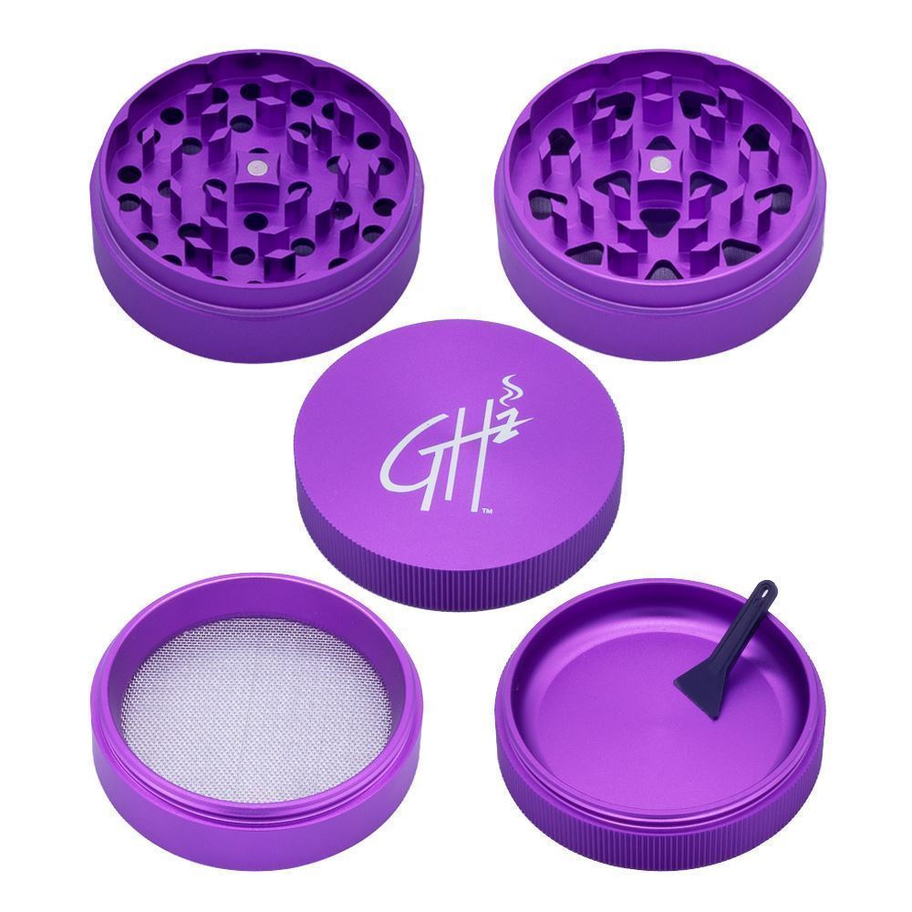 Large Size 63mm Ultraviolet FivePiece Herb Grinder